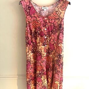 Norm Thompson Maxi Dress Women’s Large Multicolor Summer Button Sundress Shift